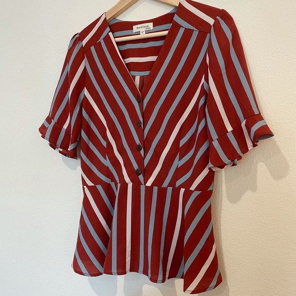 NWOT Monteau Peplum Blouse - Picture 2 of 6